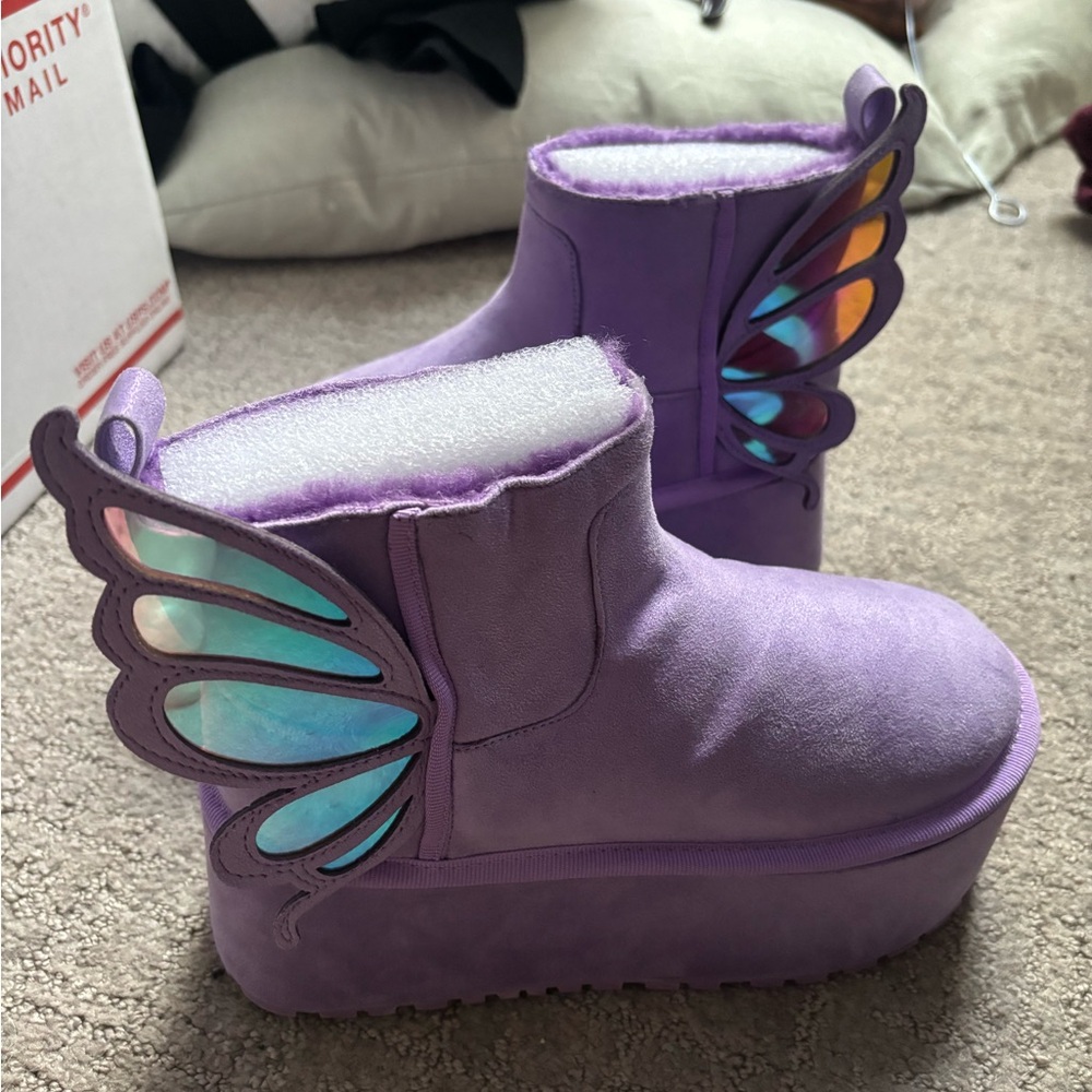 Dollskill current mood Purple Winged Platform Boots